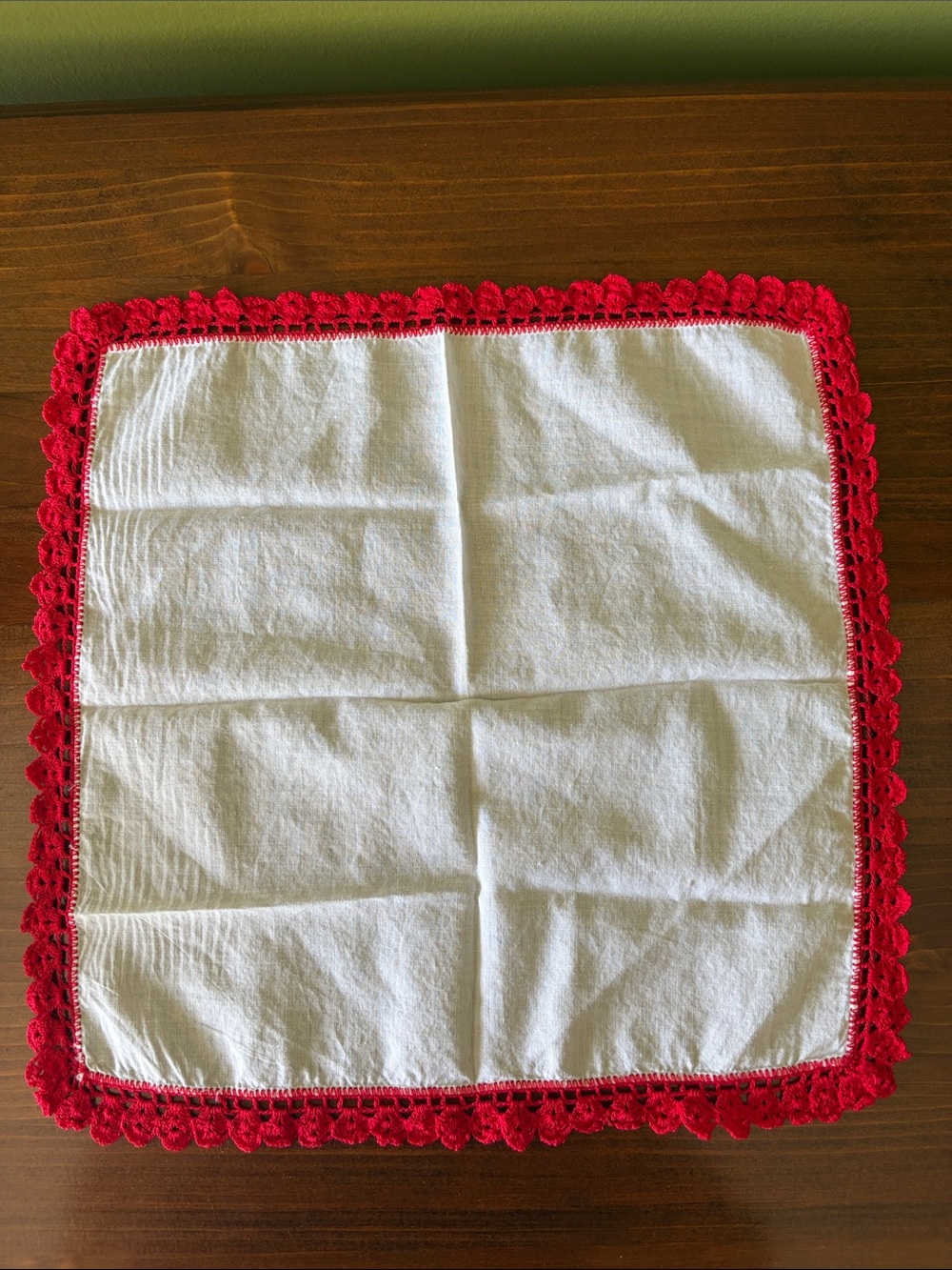 Vintage Table Linen with Red Trim